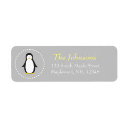 etiquetas de endereço de pinguins fofos