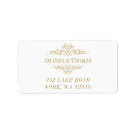 Etiquetas de endereço de quadro de Ouro Elegante b