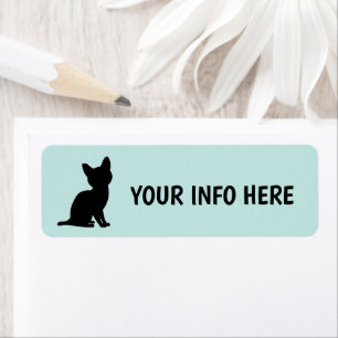 ETIQUETAS DE ENDEREÇO DE REGRESSO DE ARTE DE GATO