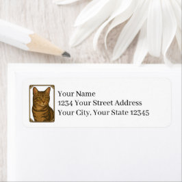 Etiquetas de Endereço de Remessa de Gato Tabby