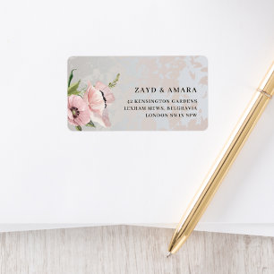 Etiquetas de Endereço de Remetente de Floral Rosa 