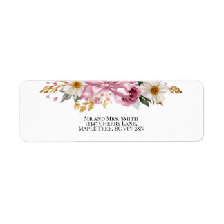 Etiquetas de Endereço de Remetente Flores e Laços