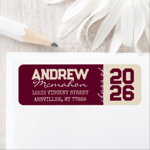 Etiquetas de Endereço de Retorno Burgundy & Cream