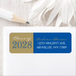 Etiquetas de Endereço de Retorno de Bronze Azul Re