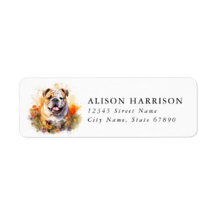 Etiquetas de Endereço de Retorno de Bulldog Inglês
