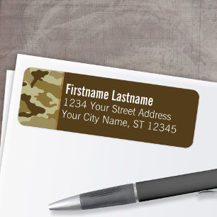 Etiquetas de Endereço de Retorno de Camo Personali