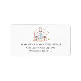 Etiquetas de Endereço de Retorno de Casa Rosa