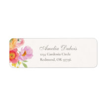 Etiquetas de Endereço de Retorno de Casamento Flor