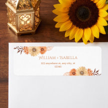 Etiquetas de Endereço de Retorno de Casamento Flor