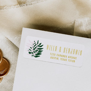 Etiquetas de Endereço de Retorno de Casamento Palm