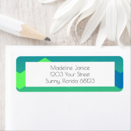 Etiquetas de Endereço de Retorno de Chevron Azul e