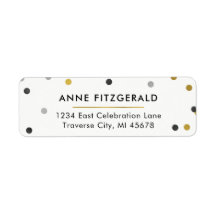 Etiquetas de Endereço de Retorno de Confetti Doura