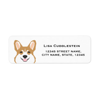 etiquetas de endereço de retorno de corgi - cabeça