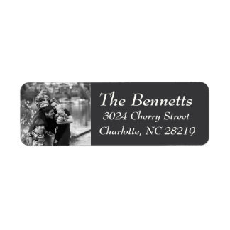 Etiquetas de endereço de retorno de feriado fotogr