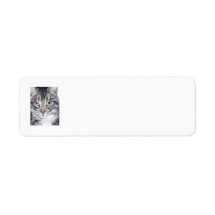 Etiquetas de Endereço de Retorno de Gato Listrado