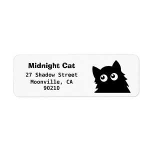 Etiquetas de Endereço de Retorno de Gato Preto Fof