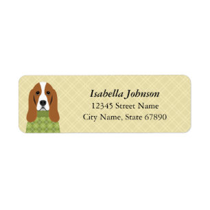 Etiquetas de Endereço de Retorno de Hound Basset