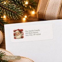 Etiquetas de Endereço de Retorno de Natal do Papai