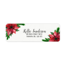 Etiquetas de Endereço de Retorno de Pointsetta