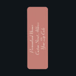 Etiquetas de Endereço de Retorno de Rosa Cinnamon<br><div class="desc">Esta bonito cor sólida coordena-se com outros produtos de casamento ou evento.</div>