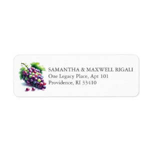 Etiquetas de Endereço de Retorno de Uvas de Vinho