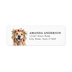 Etiquetas de Endereço de Retorno do Cão Retriever