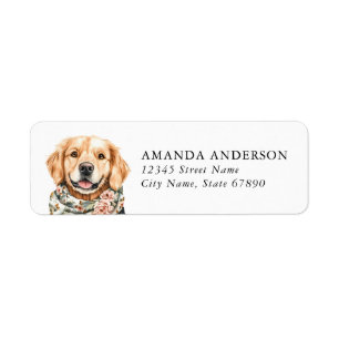 Etiquetas de Endereço de Retorno do Cão Retriever