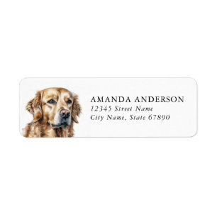 Etiquetas de Endereço de Retorno do Cão Retriever