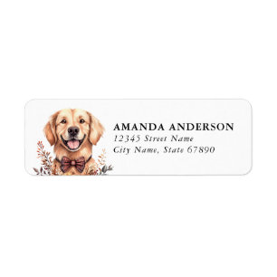 Etiquetas de Endereço de Retorno do Cão Retriever