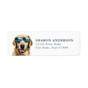 Etiquetas de Endereço de Retorno do Cão Retriever