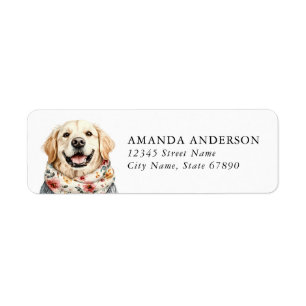 Etiquetas de Endereço de Retorno do Cão Retriever