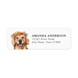 Etiquetas de Endereço de Retorno do Cão Retriever