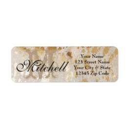 Etiquetas de endereço de retorno do cowhide Dourad