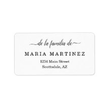 Etiquetas de endereço de retorno do funeral espanh