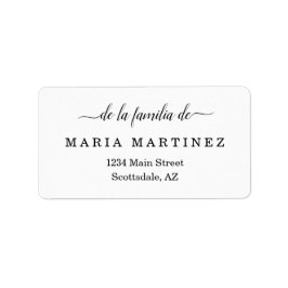 Etiquetas de endereço de retorno do funeral espanh