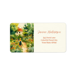 Etiquetas de Endereço de Retorno do Jardim Floral