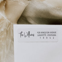 Etiquetas de endereço de retorno moderno e preto-e