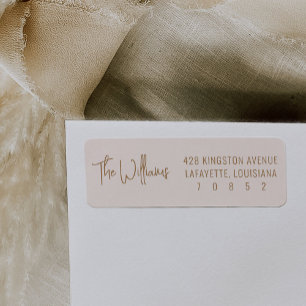 Etiquetas de Endereço de Retorno Moderno, Rosa Esc