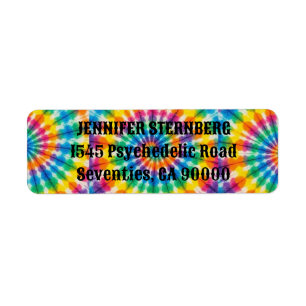 Etiquetas de Endereço de Retorno Tie Dye Psicodéli