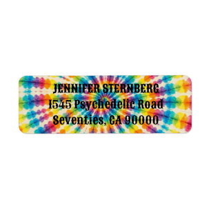 Etiquetas de Endereço de Retorno Tie Dye Psicodéli
