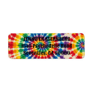 Etiquetas de Endereço de Retorno Tie Dye Psicodéli