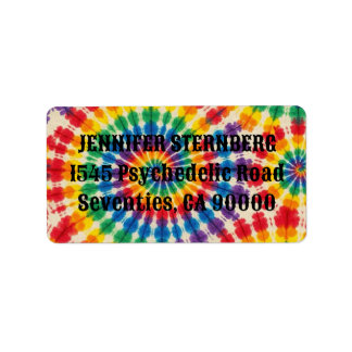 Etiquetas de Endereço de RSVP com Tie Dye Psicodél