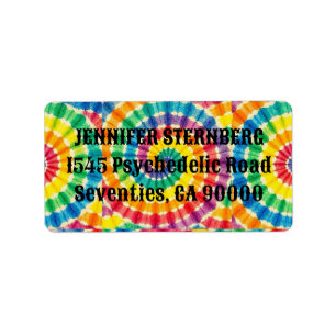 Etiquetas de Endereço de RSVP com Tie Dye Psicodél