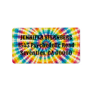 Etiquetas de Endereço de RSVP com Tie Dye Psicodél