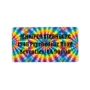 Etiquetas de Endereço de RSVP com Tie Dye Psicodél