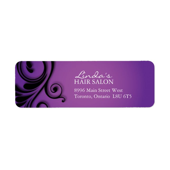 Etiquetas de endereço de salão de cabelo (Frente)