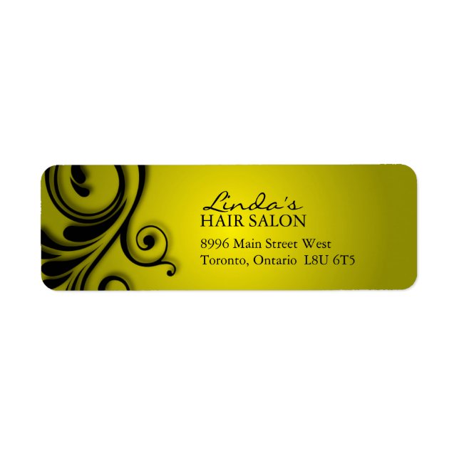 Etiquetas de endereço de salão de cabelo (Frente)