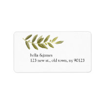 Etiquetas de endereço de seção verde minimalista