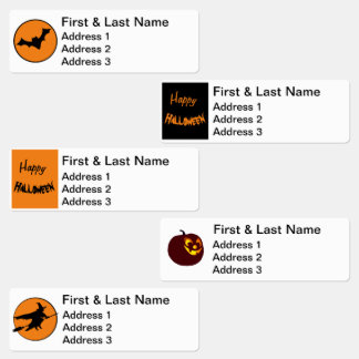 Etiquetas de endereço divertidas - Dia das Bruxas