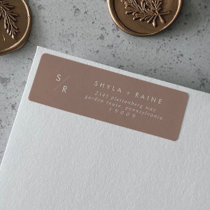 Etiquetas de endereço do boho chic neutro taupe mo